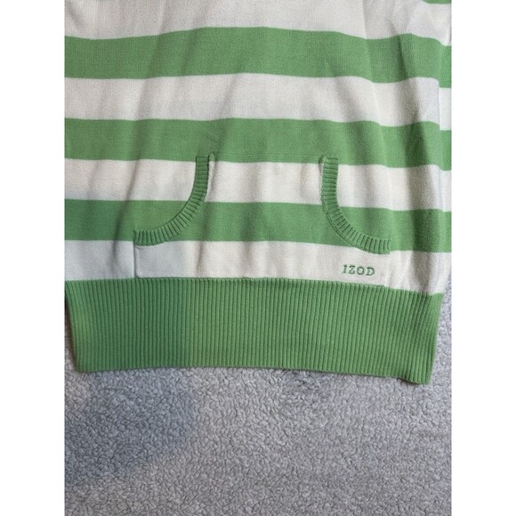 Izod Women’s Mint Green Striped Hoodie Sweater Sz S/P - Picture 2 of 9